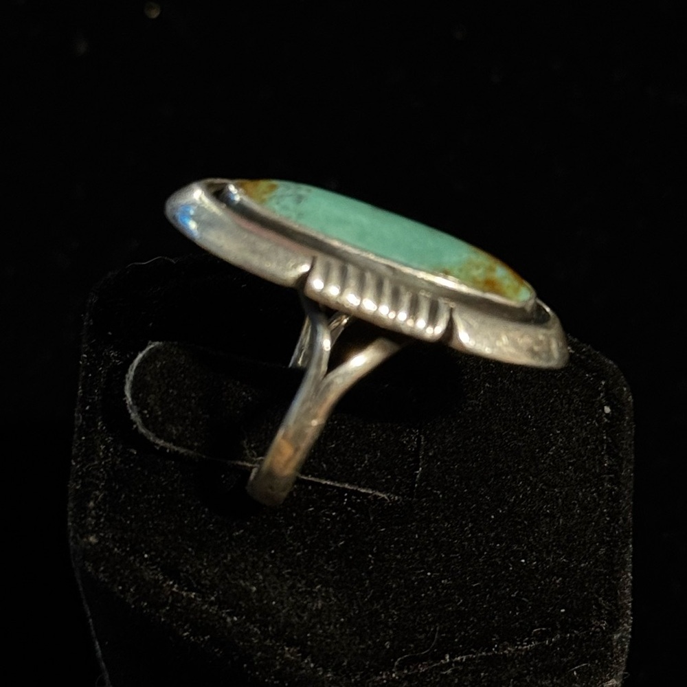 Vintage Native American Turquoise Sterling Silver Ring Size 5 - Picture 3 of 7